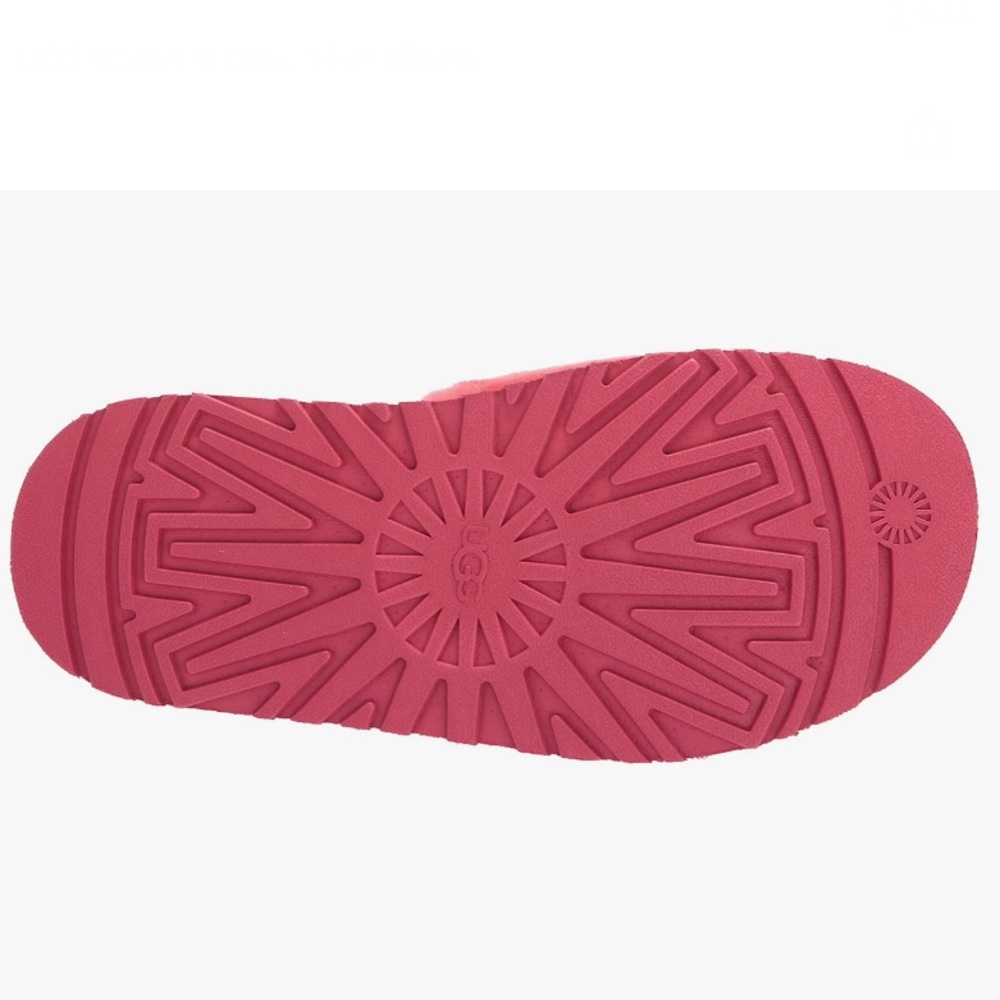 UGG Disco Slides Sandals Pink Cloud Sheepskin Fluff Fur Slingback Strap Logo - Picture 8 of 15